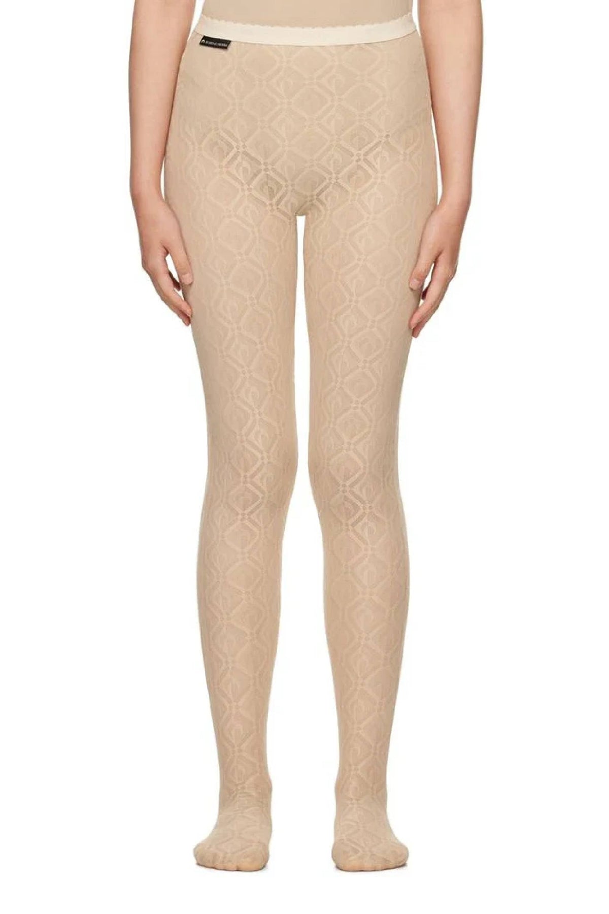 Collants en jacquard Moon Diamant - Beige