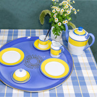 Verseuse pour 6 Tasses Monet en porcelaine - Jaune & Bleu
