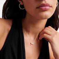 Collier Aphrodite orné de perles & serti d'un diamant - Or Jaune