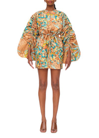Robe courte Lida imprimée à fronces - Ilia Print