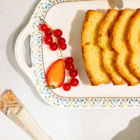 Plat à cake Jardin de Louise en porcelaine - Or