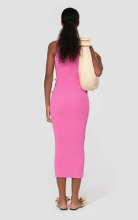 Bow midi dress with rhinestone embellishments - Pink