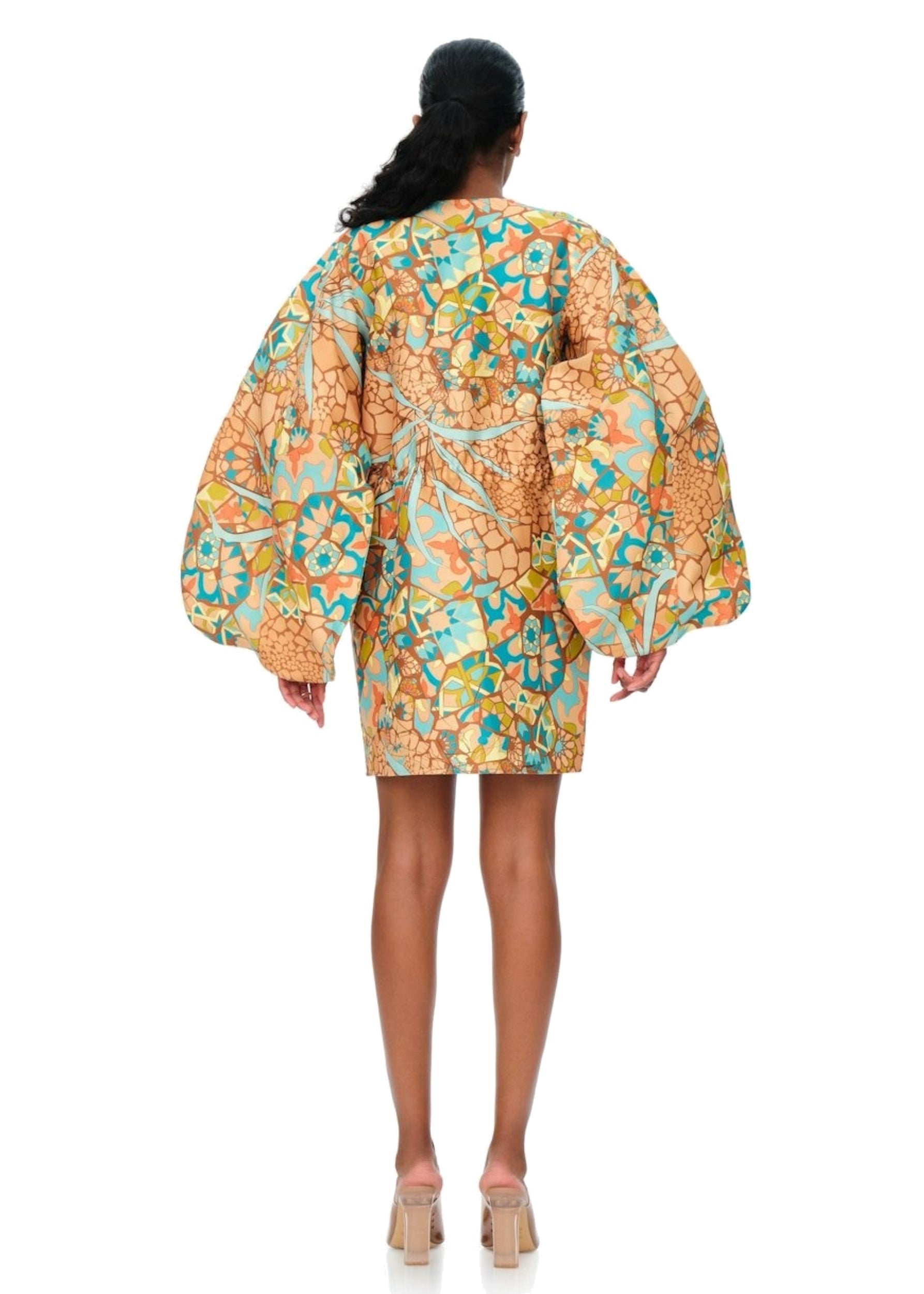 Robe courte Lida imprimée à fronces - Ilia Print