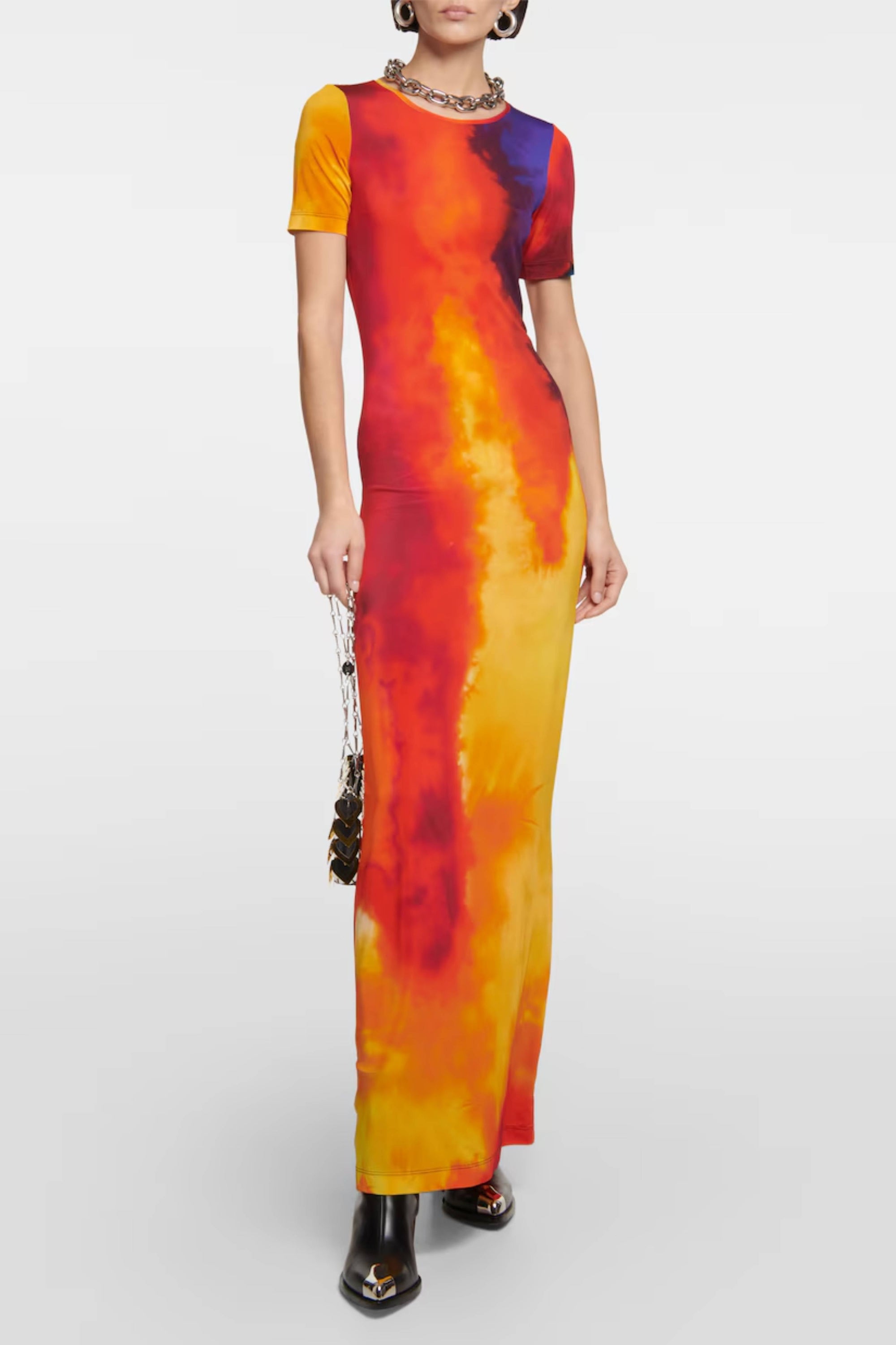 Printed second-skin effect maxi dress - Plastic Art