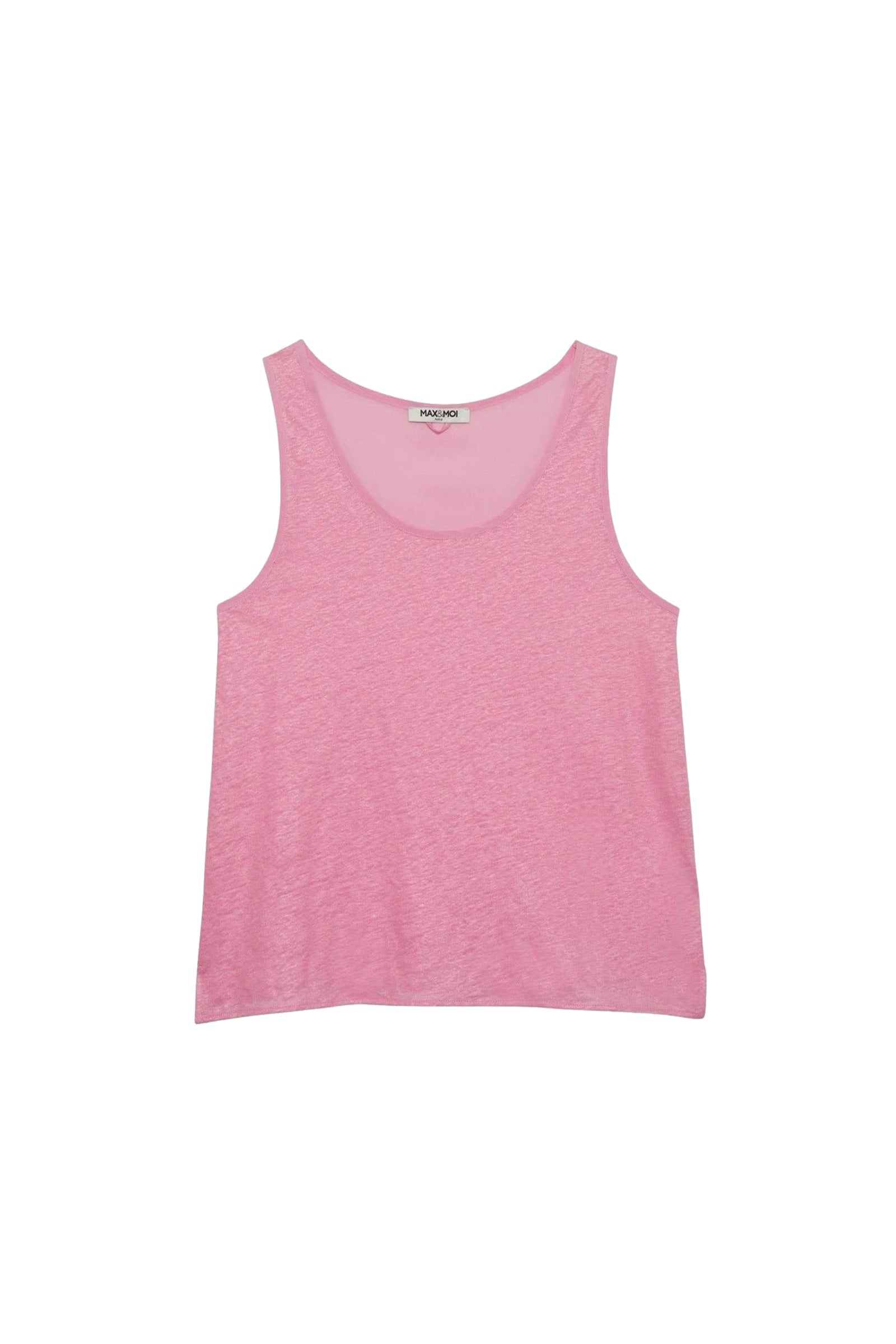 Tanna bi-material tank top in linen and silk - Bonbon