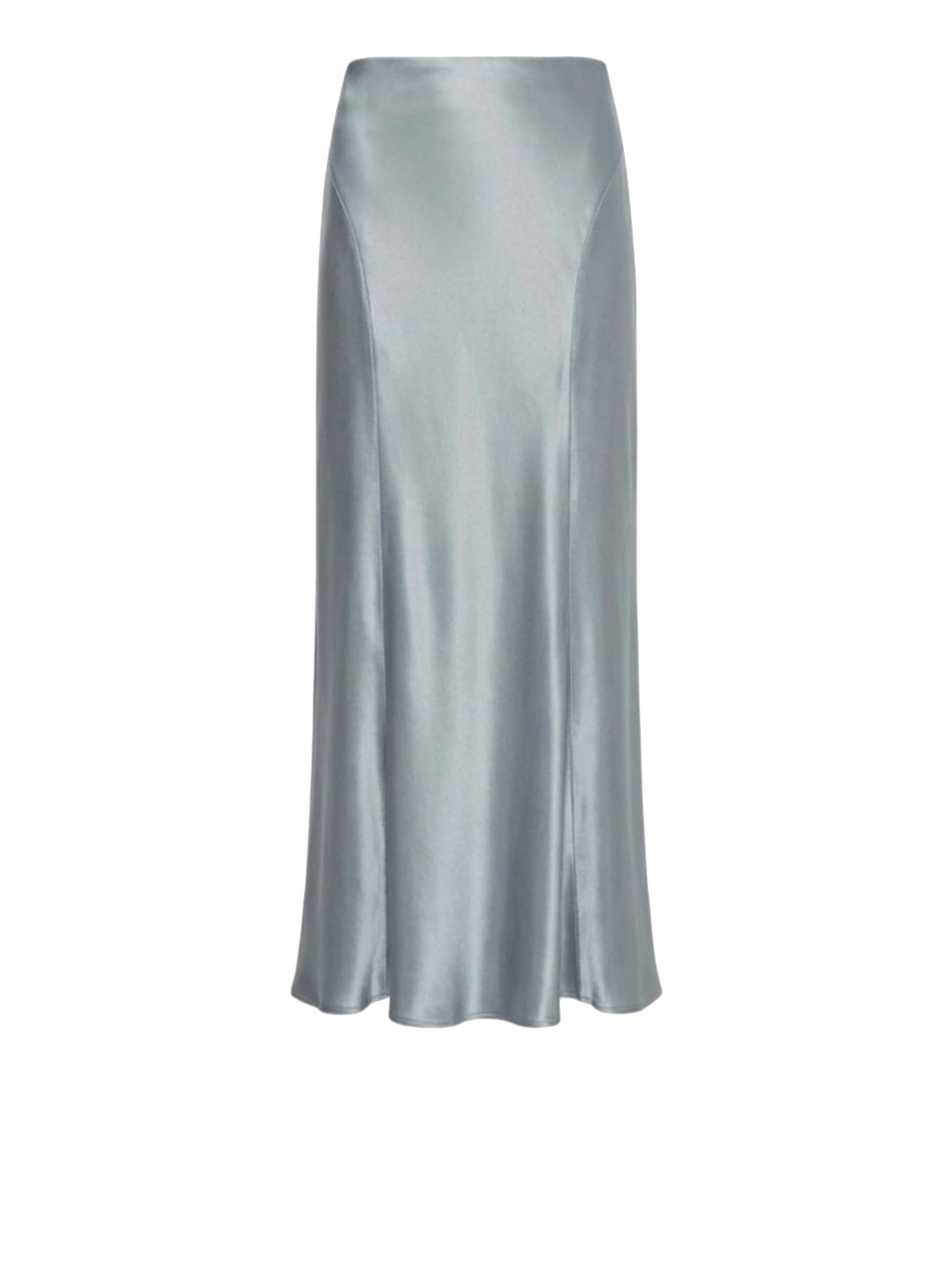 Silk blend midi skirt - Grey Pearl