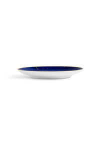 Assiette de présentation Lapis en porcelaine & or - Bleu