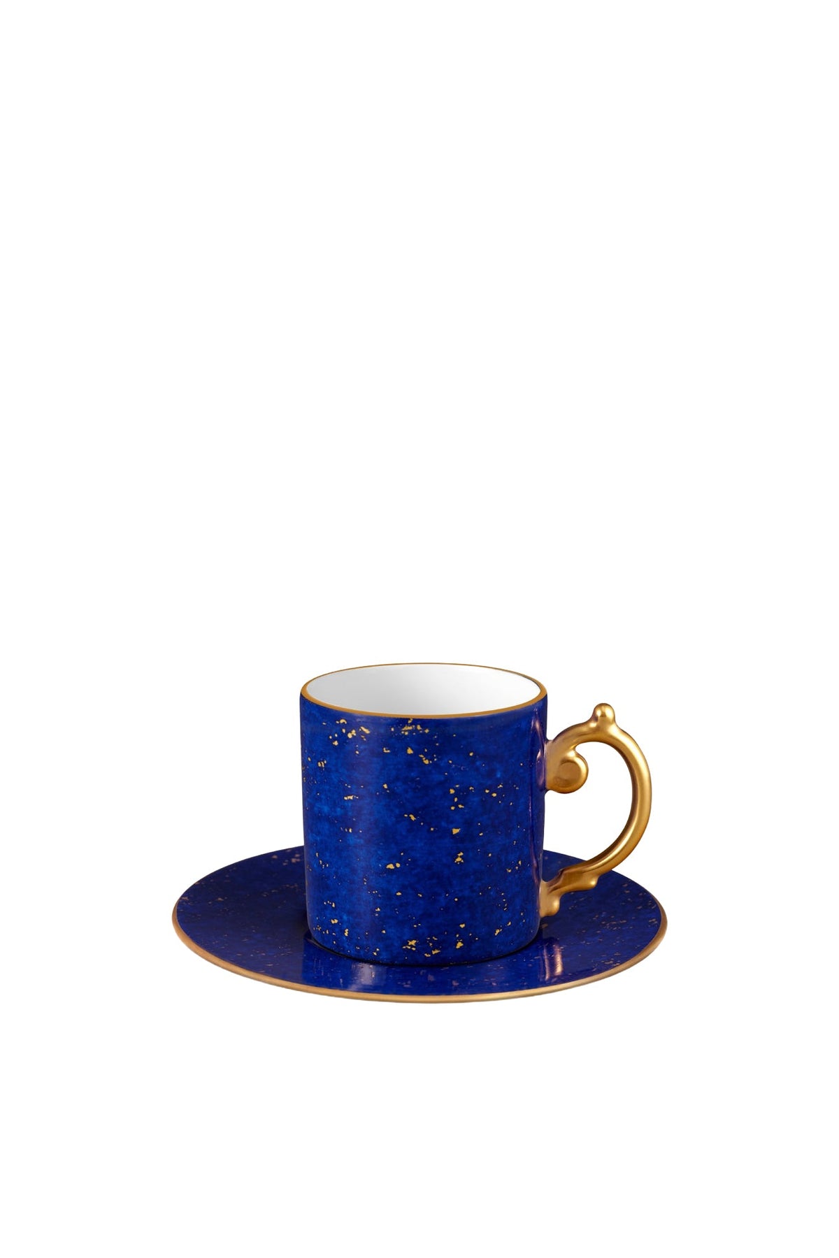 Tasse espresso & soucoupe Lapis en porcelaine & or - Bleu
