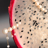 Mono puce Aphrodite ornée de perles & sertie de diamants - Or Blanc