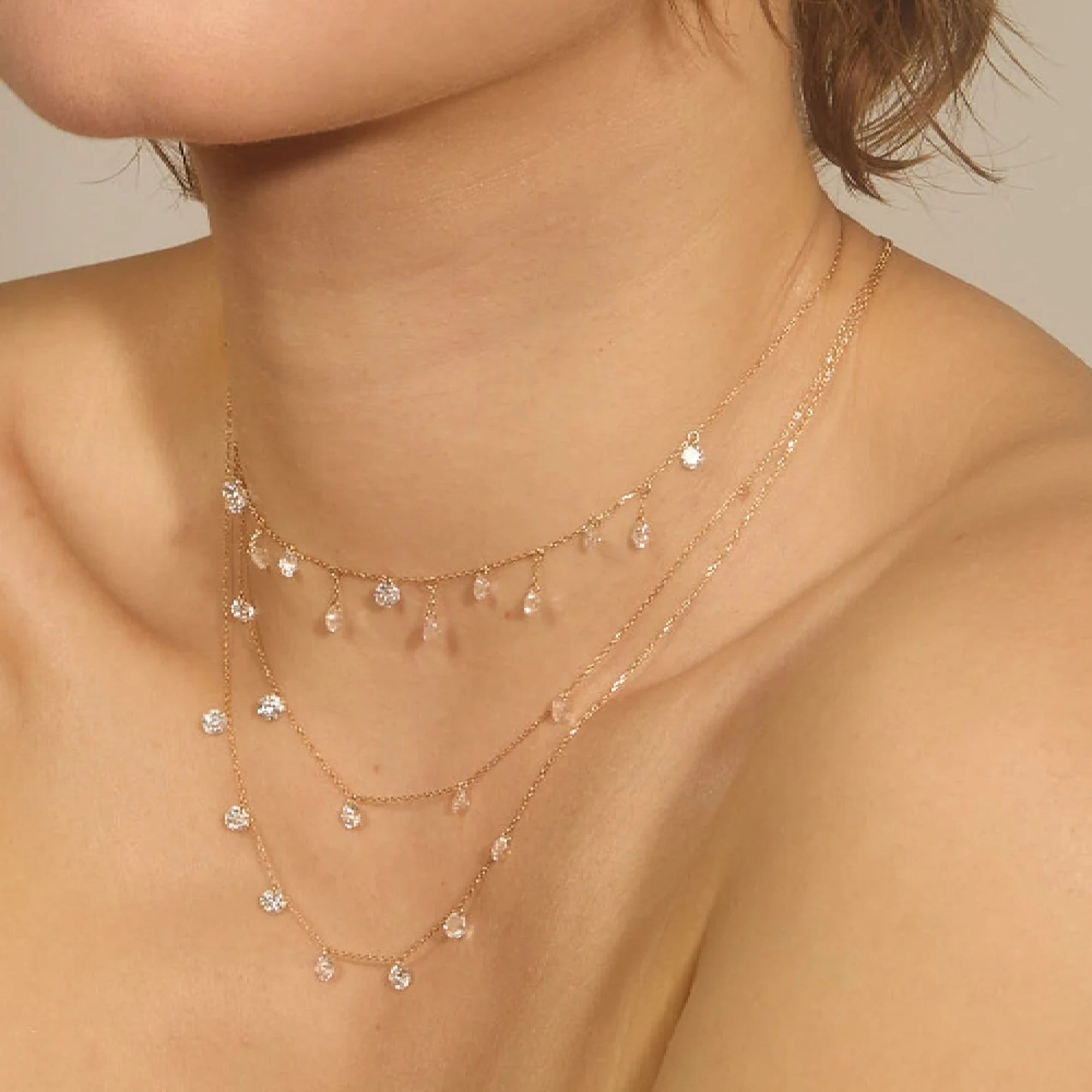 Collier Danaé ras-de-cou serti de diamants - Or Rose