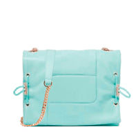 Grand sac à rabat Billie en cuir matelassé - Menthe