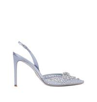 Cinderella 105 satin rhinestone slingbacks - Grigio & Crystal