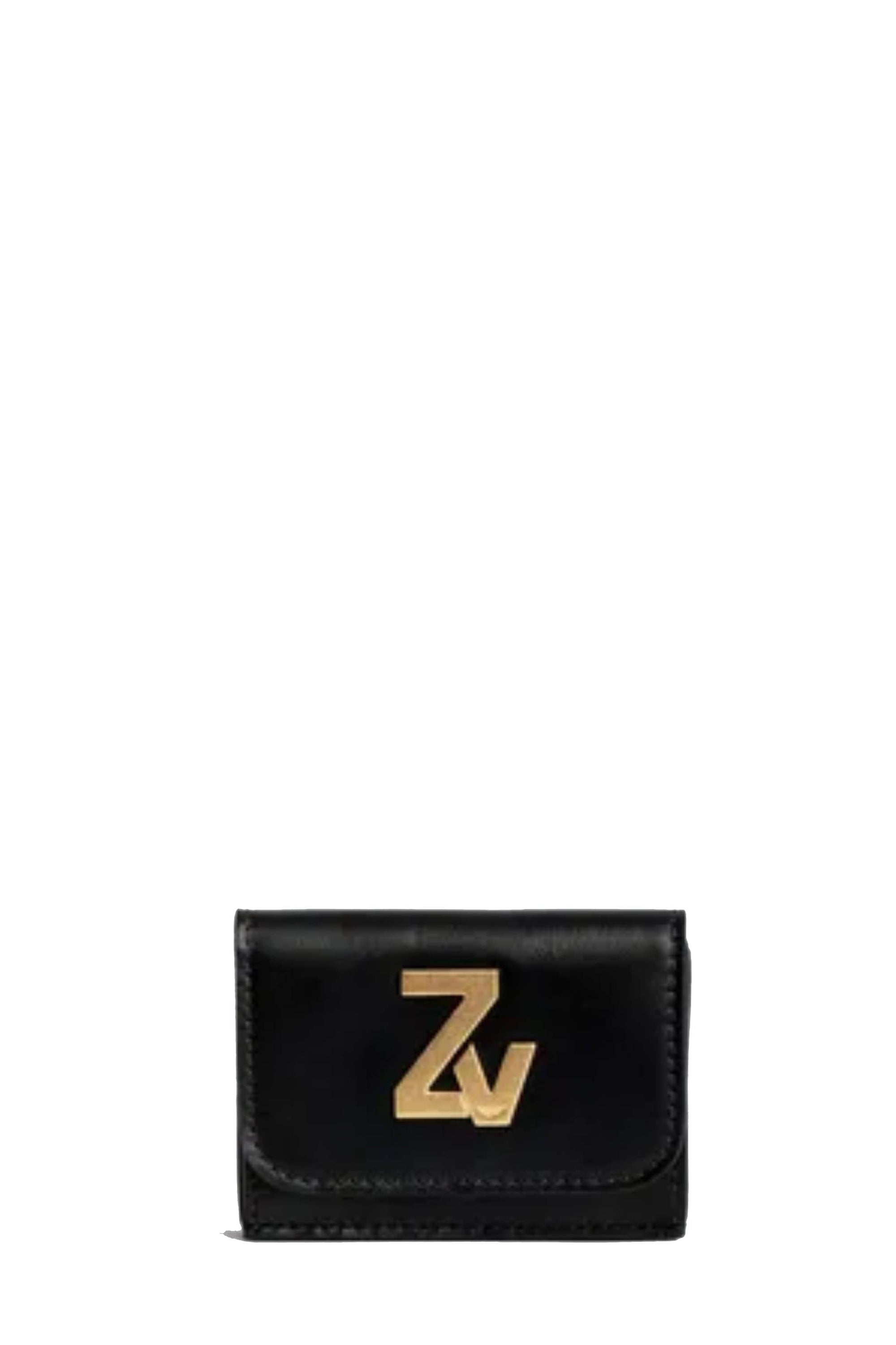 Portefeuille à logo " ZV" Initiale Le Trifold en cuir - Noir