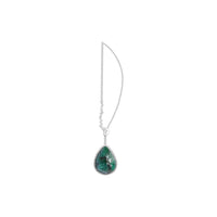 MONO BOUCLE D OREILLE EMERAUDE OR BLANC