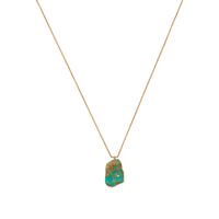 Stromboli N°2 necklace in yellow gold set with diamonds - Turquoise & Diamond