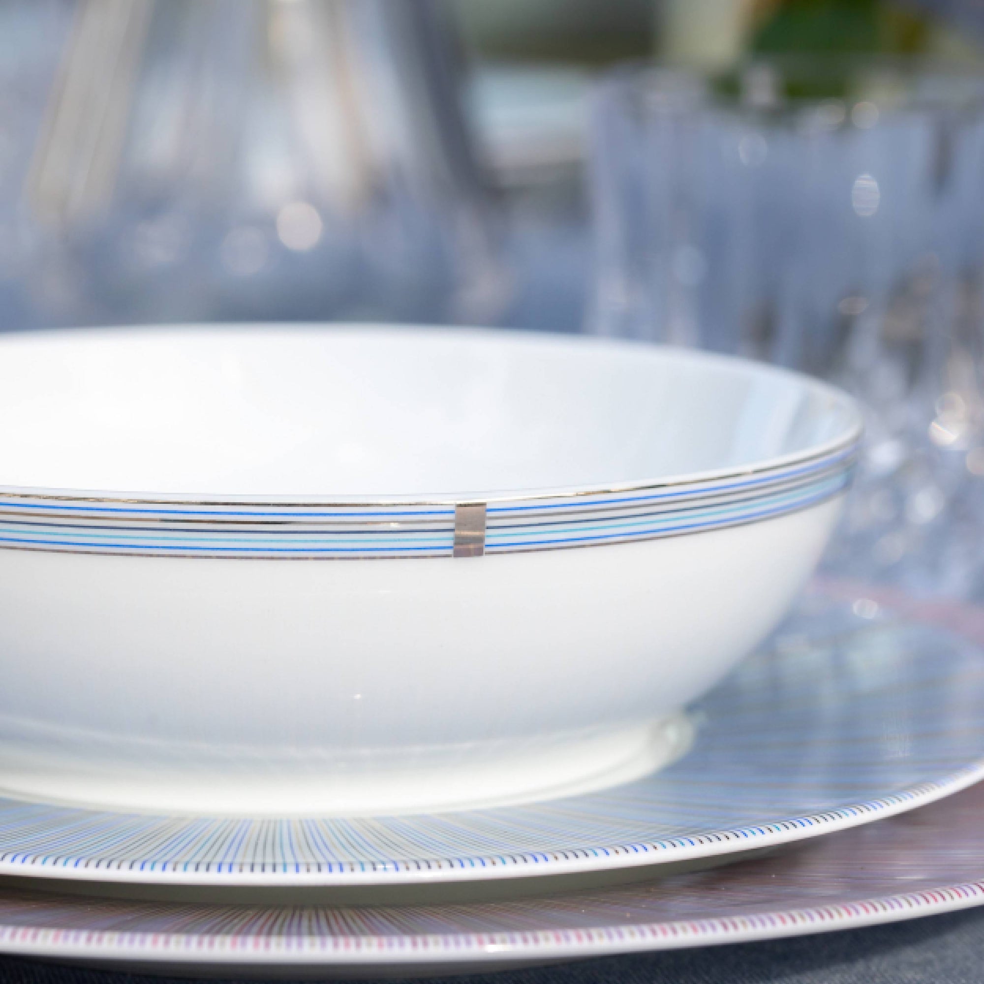 Saladier Cape Cod en porcelaine - Indigo