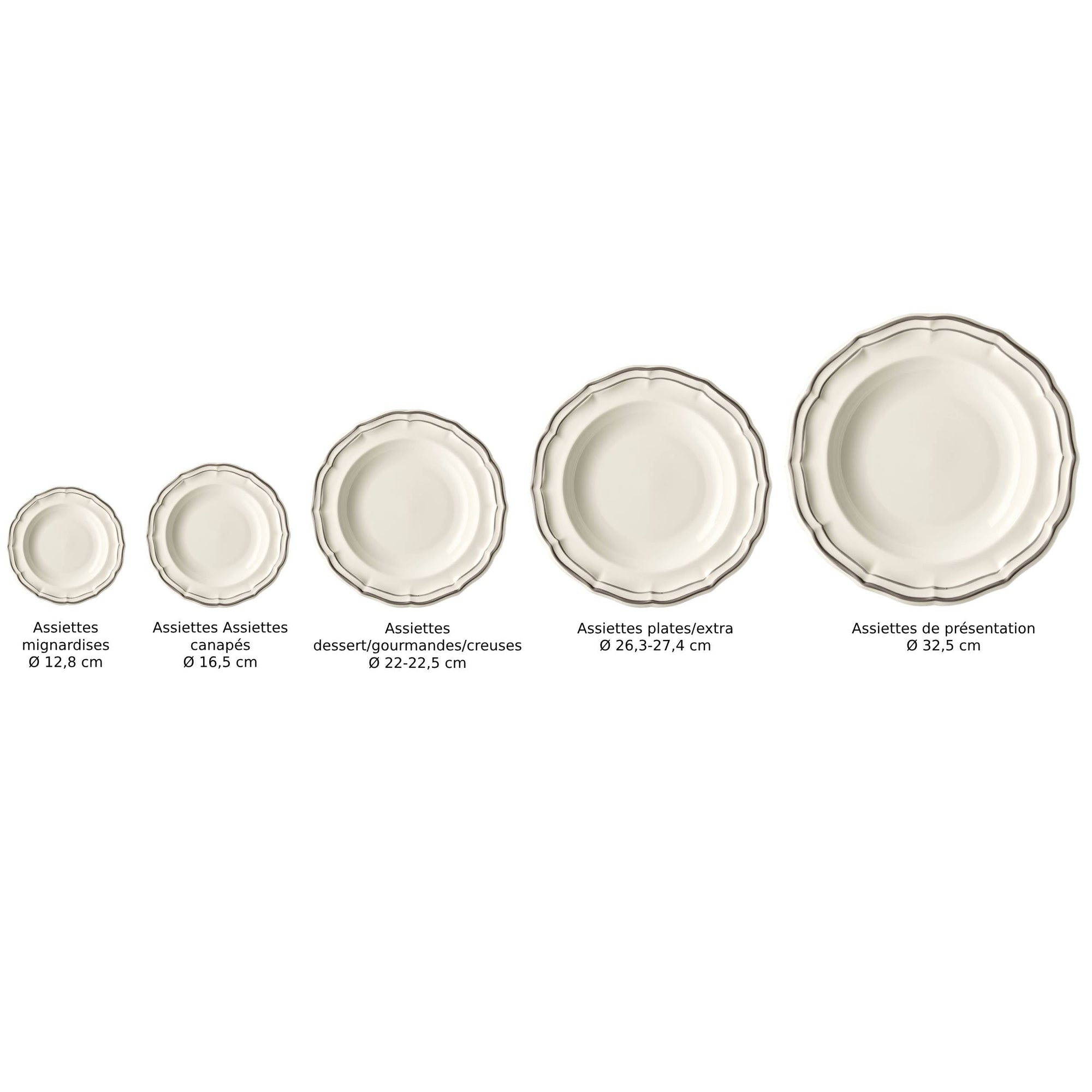 Set de 4 Assiettes plates extra Les Dépareillées Fleurs - Vert