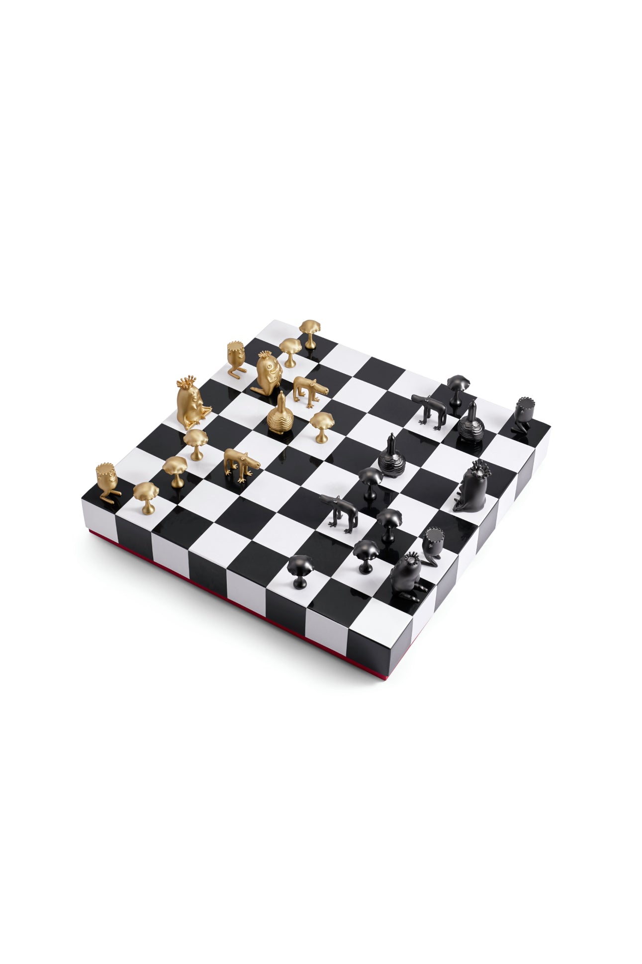 Jeu d'échecs Haas Brothers Jeux - Blanc, Noir, Rouge & Or