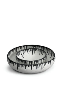 Grand bol rond Tokasu en porcelaine - Blanc & Indigo