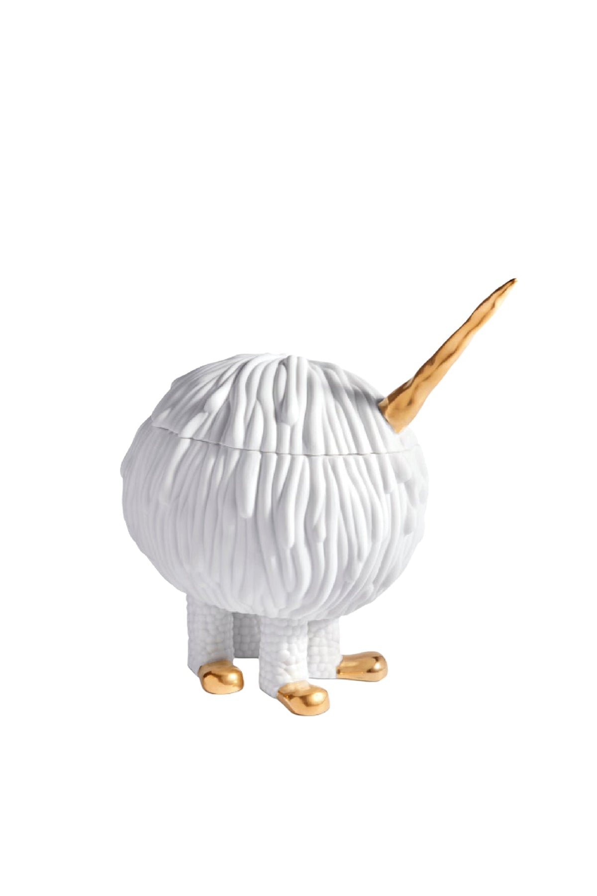 Bougie Licorne 4 mèches Haas Monster en porcelaine - Blanc & Or