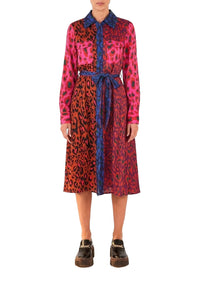 Robe midi Léopard Pop en coton - Multicolore