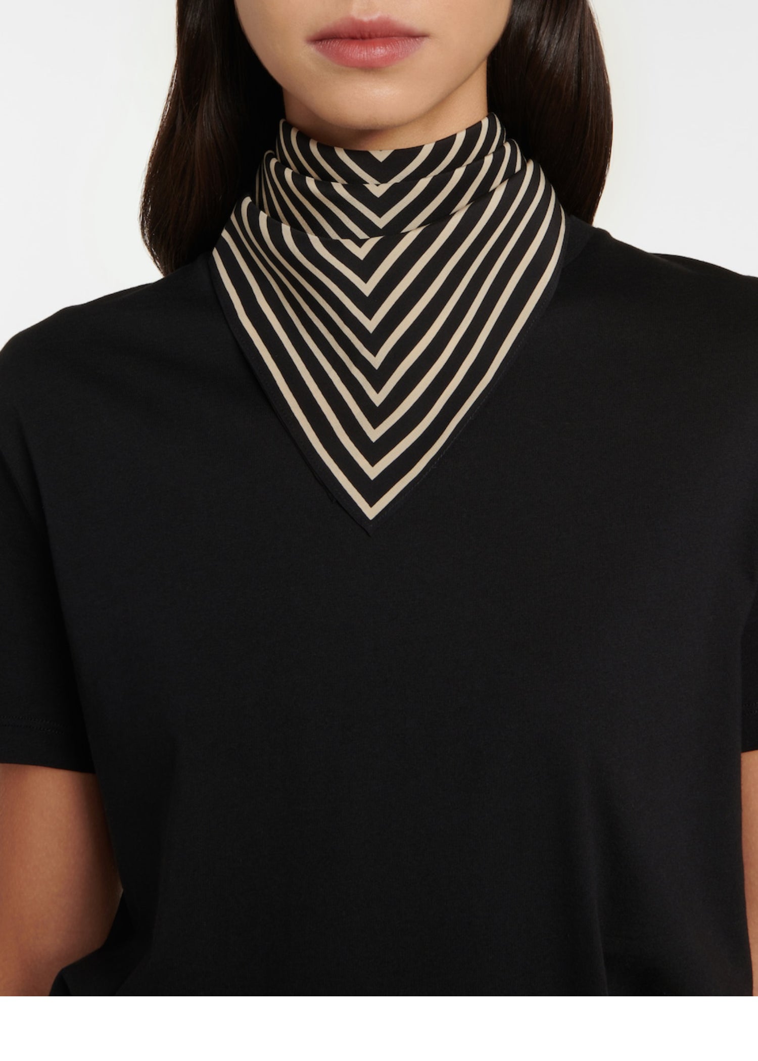 Foulard de poche avec monogramme en soie - Black
