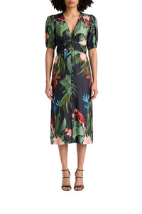 Robe midi Midnight Macaw - Noir