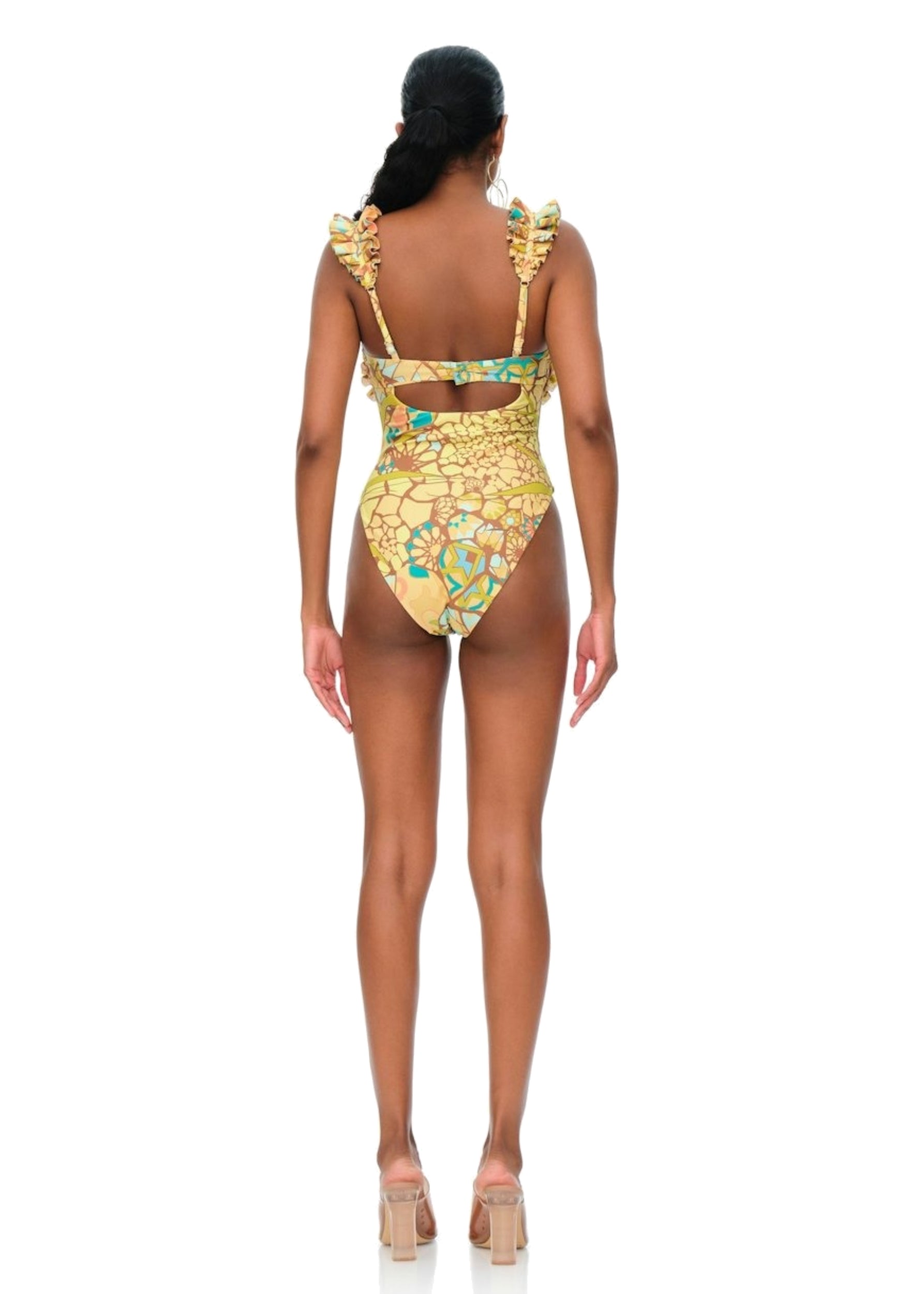 Maillot une pièce balconnet Kuji imprimé - Ilia Print