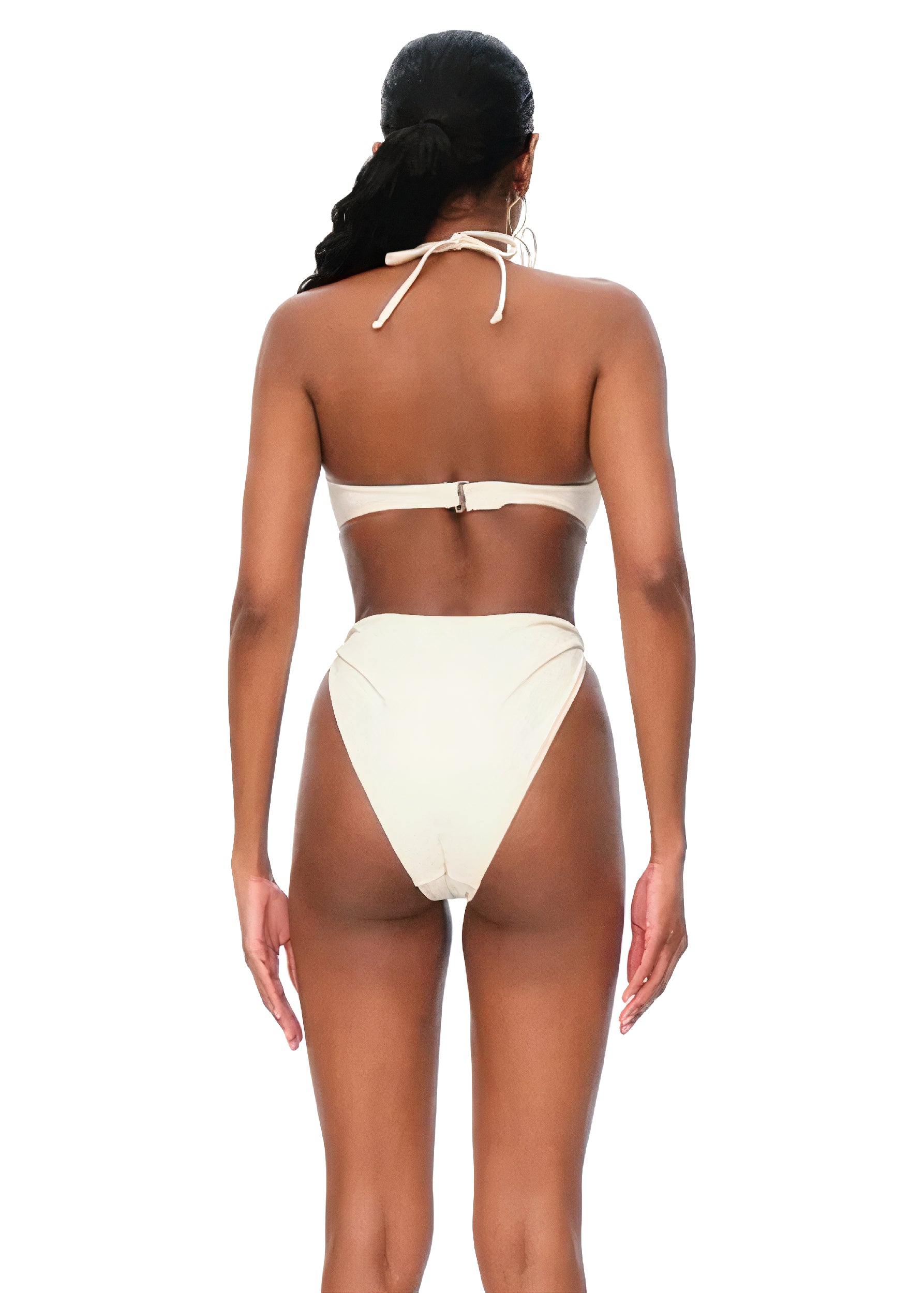 Gada Ruched Bikini Top - Ivory