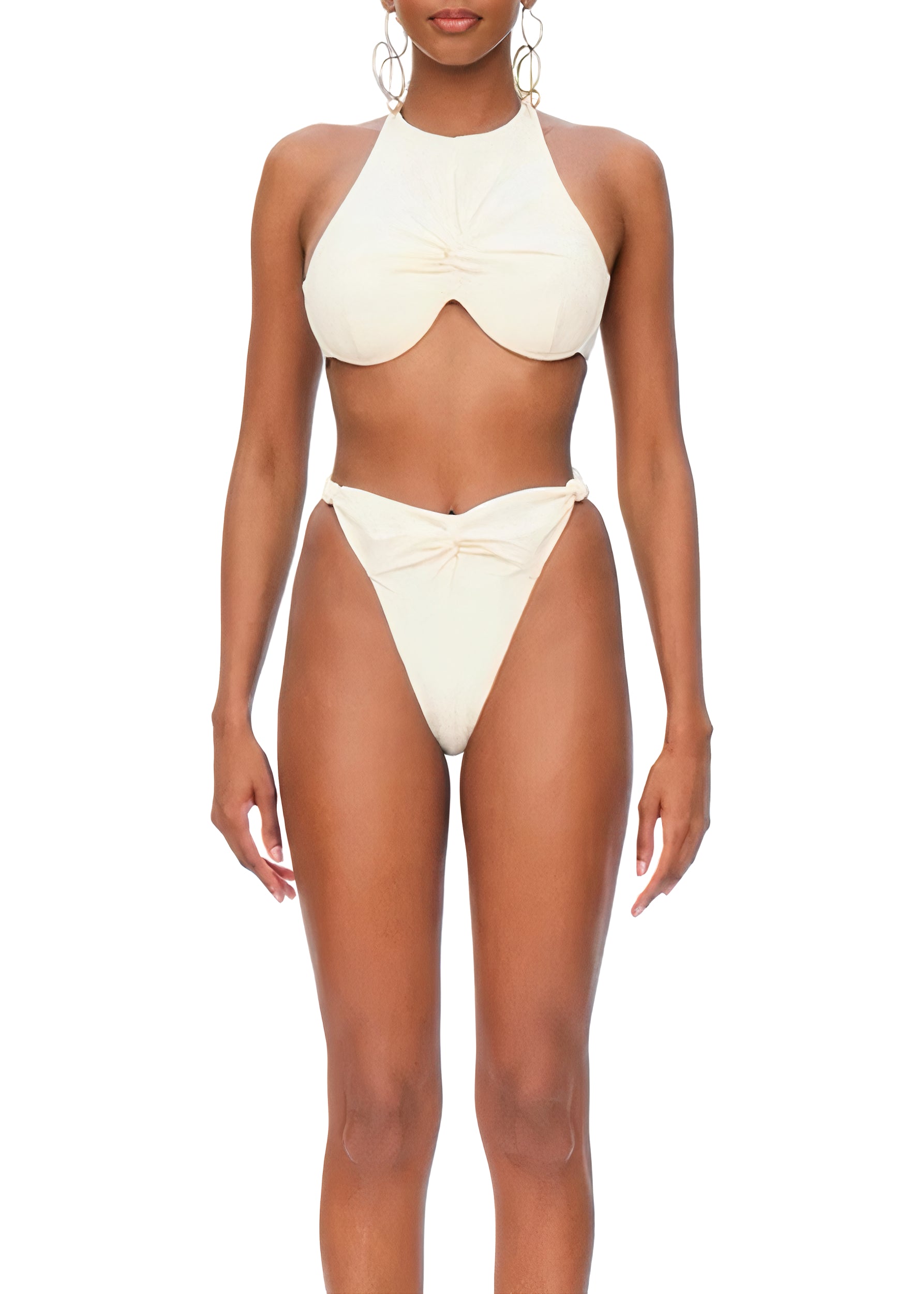 Gada Ruched Bikini Brief - Ivory