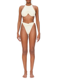 Gada Ruched Bikini Top - Ivory