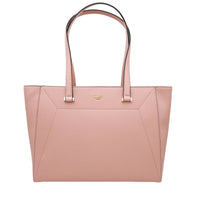 Sac cabas ew zippé Lettrines en cuir grainé - Nude