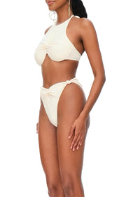 Gada Ruched Bikini Brief - Ivory