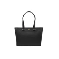 Sac cabas ew zippé Lettrines en cuir grainé - Noir