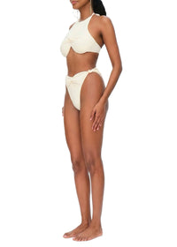 Gada Ruched Bikini Top - Ivory