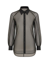 Chemise transparente en soie - Black