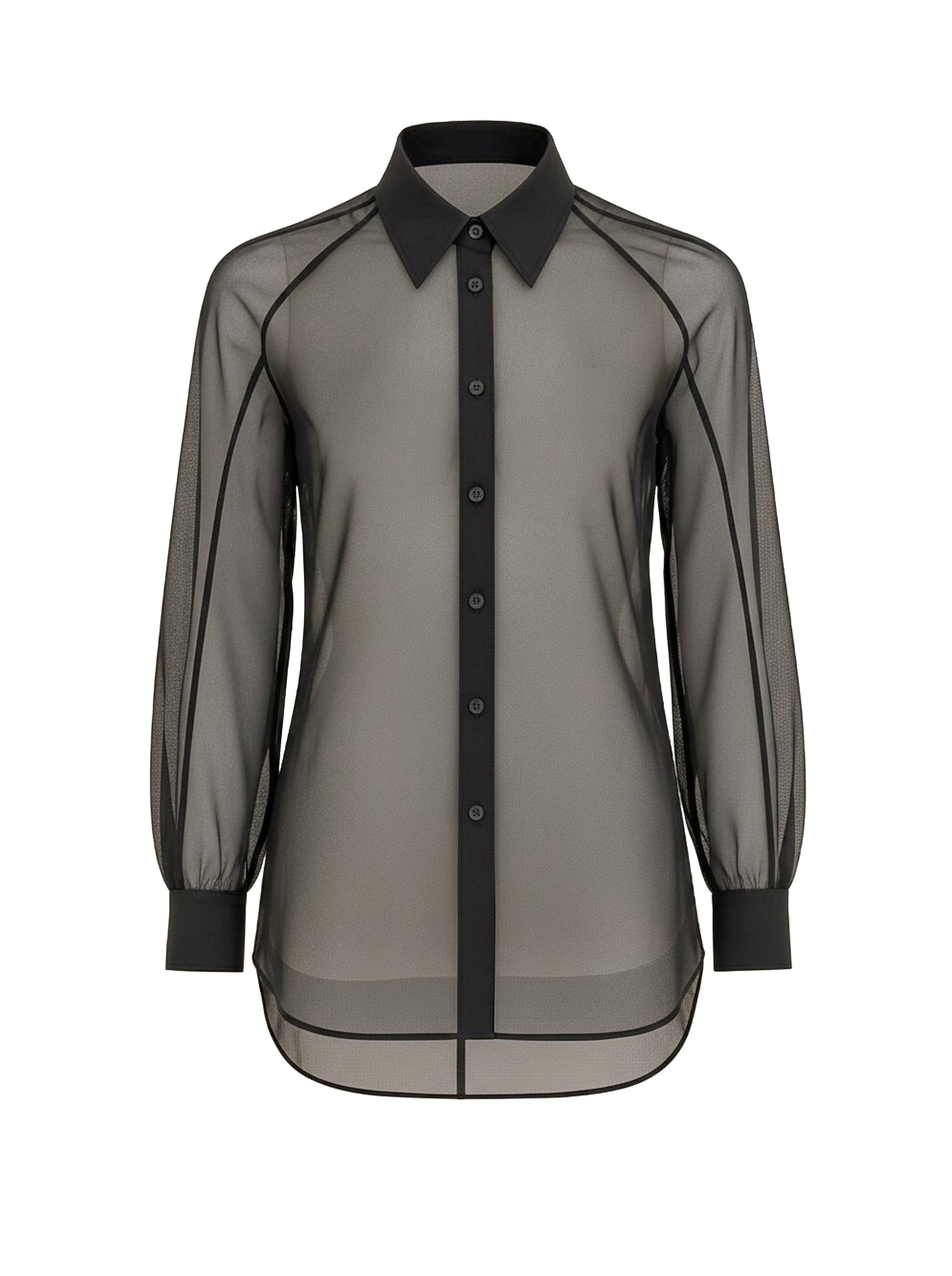 Chemise transparente en soie - Black