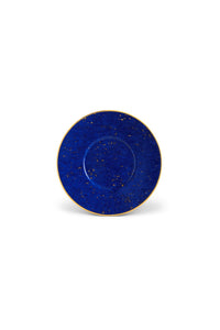 Tasse espresso & soucoupe Lapis en porcelaine & or - Bleu