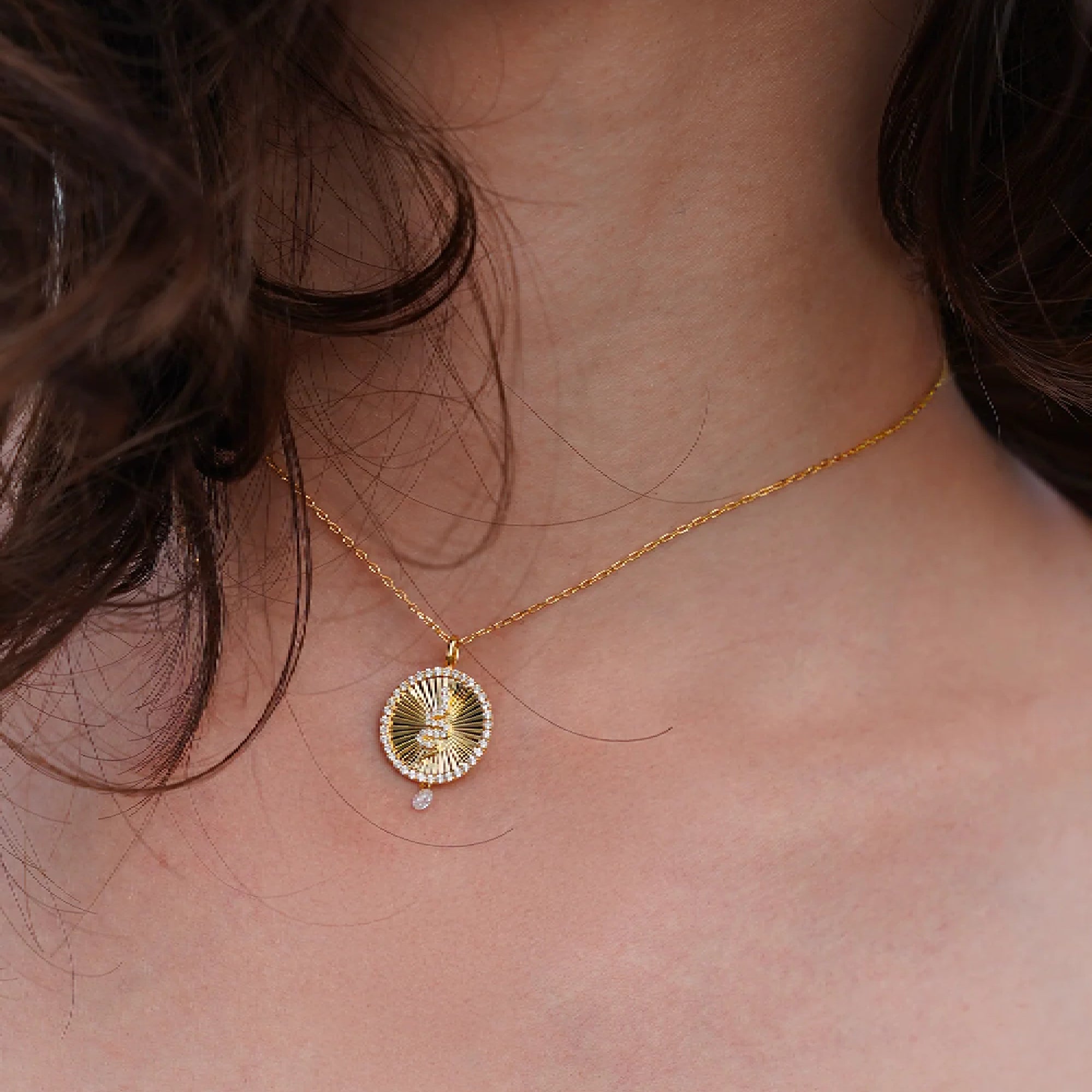 Snake charm talisman necklace - Gold plated