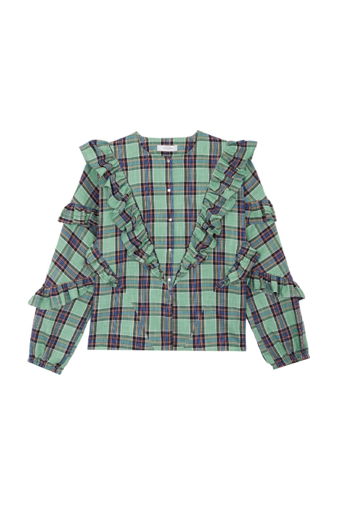 Blouse Milk à carreaux - Aqua