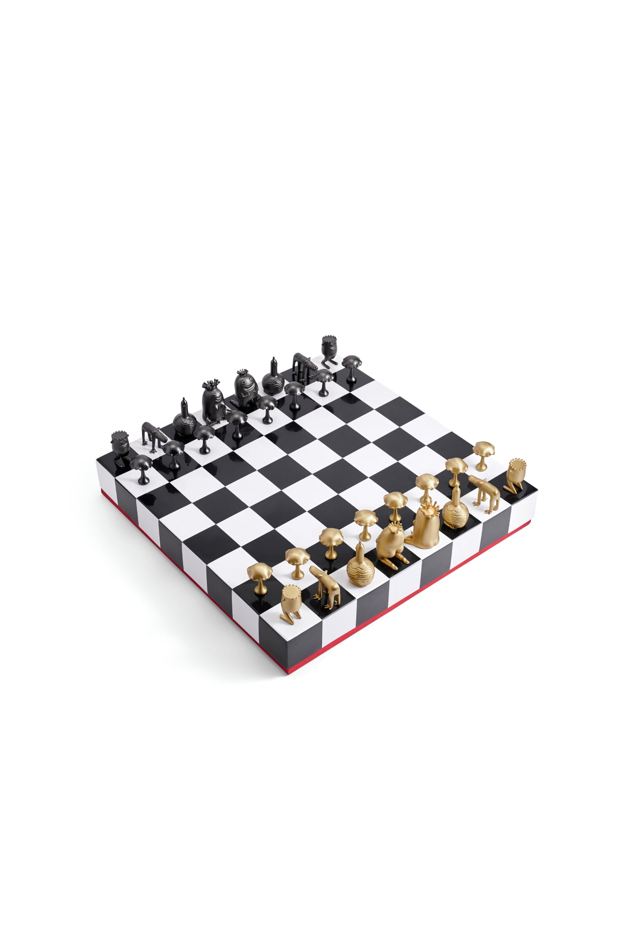 Jeu d'échecs Haas Brothers Jeux - Blanc, Noir, Rouge & Or
