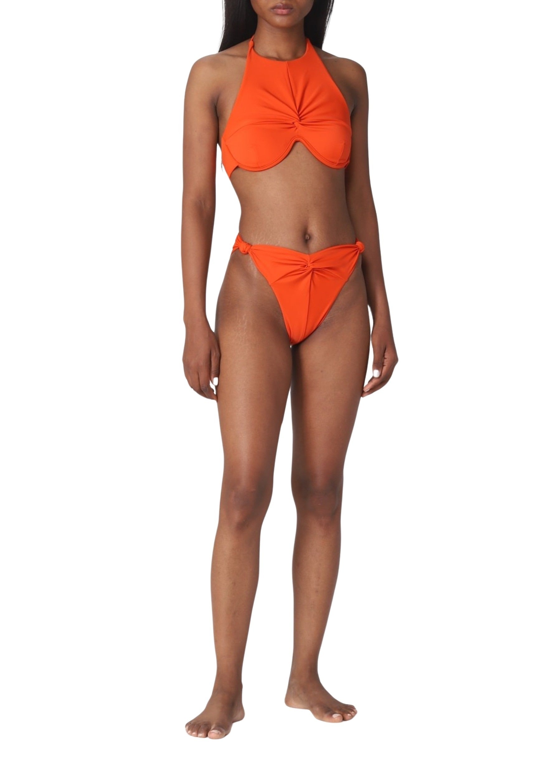 Gada Ruched Bikini Top - Lava