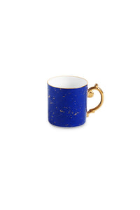 Tasse espresso & soucoupe Lapis en porcelaine & or - Bleu