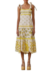 Robe midi Sicily Richelieu - Blanc