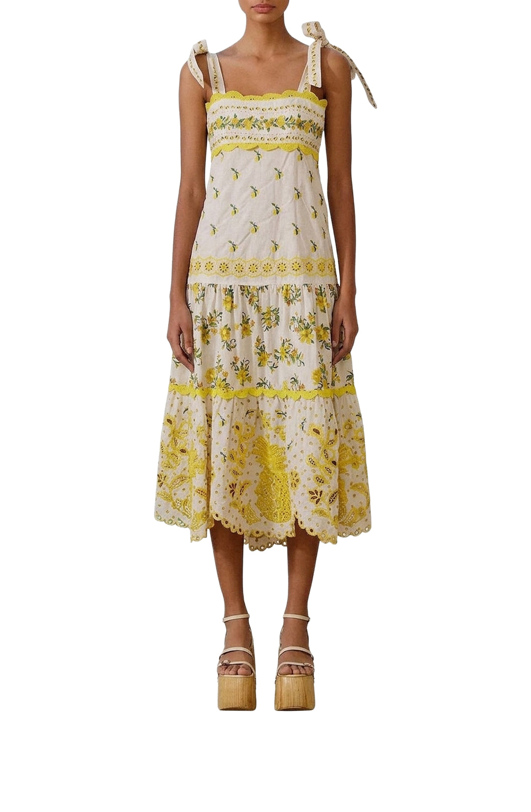 Robe midi Sicily Richelieu - Blanc