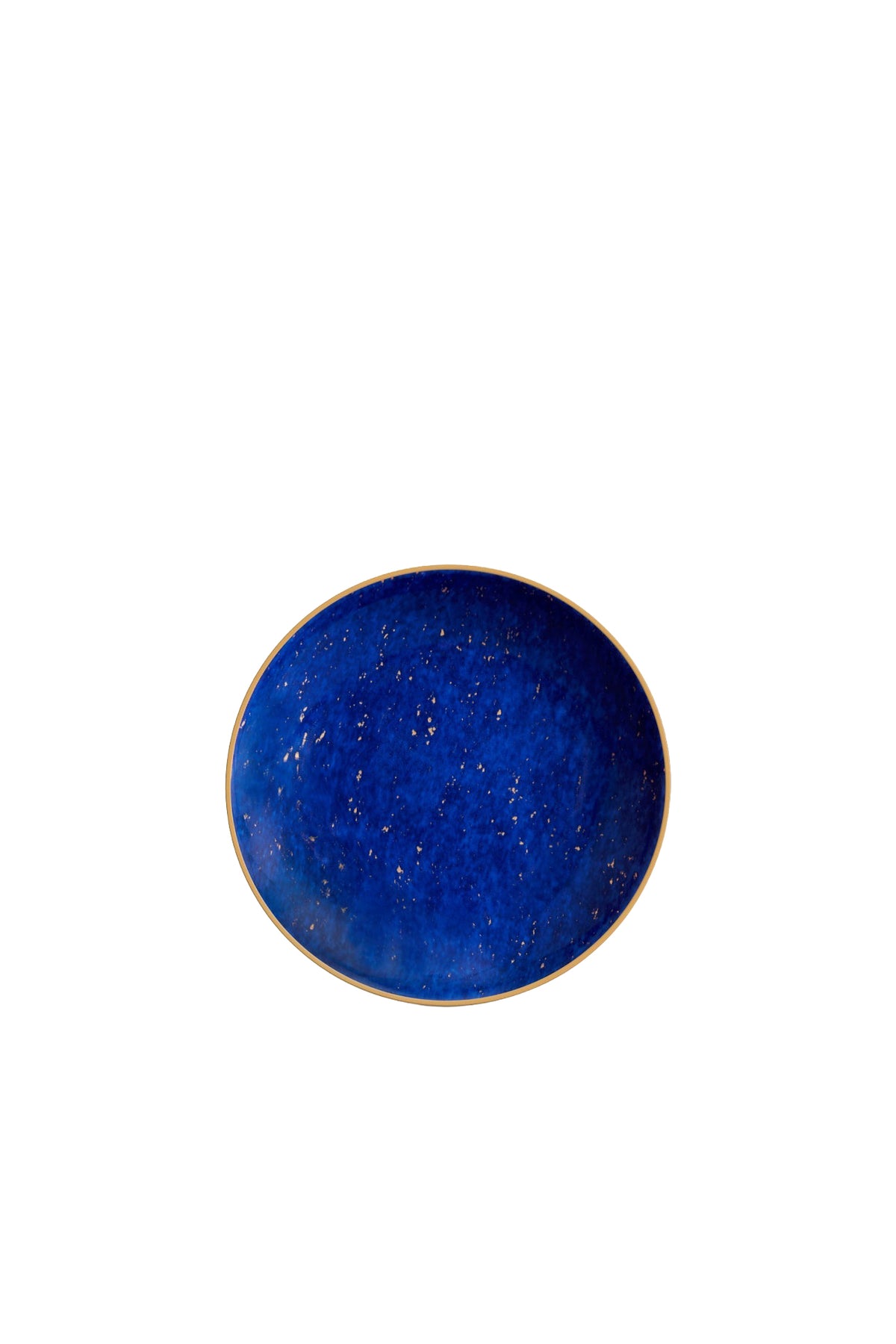 Assiette de présentation Lapis en porcelaine & or - Bleu