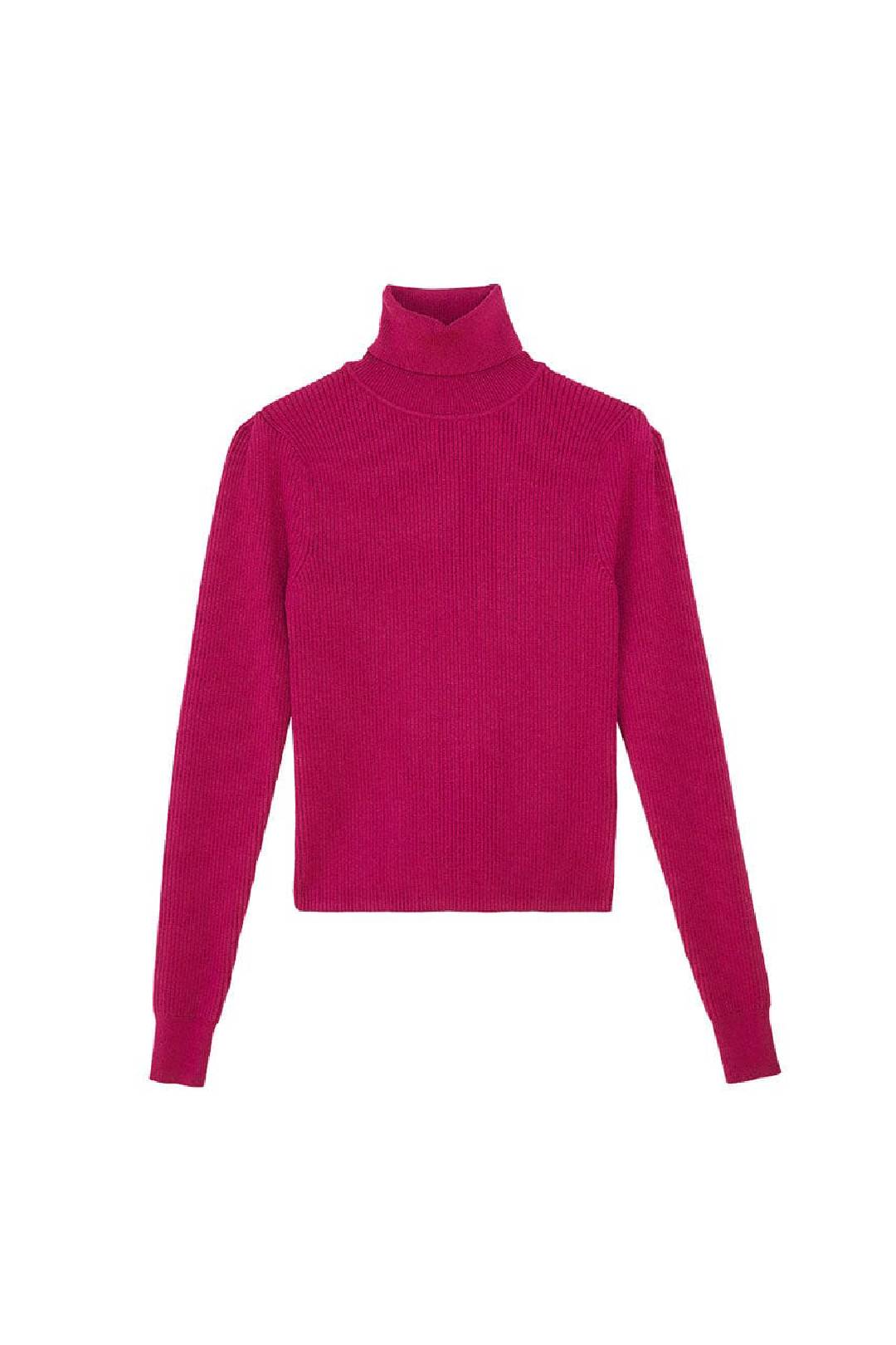 Knitted high neck jumper - Pink