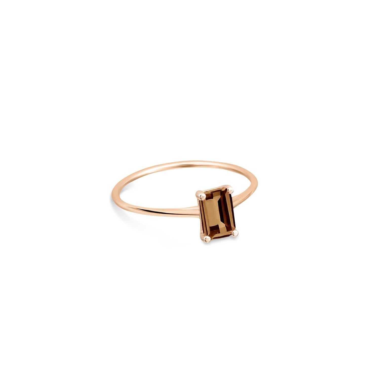 mini cocktail smoky quartz ring