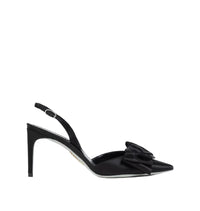 Slingbacks Sara 80 en satin - Nero & Jet Hematite