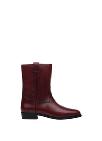 Camargue style split leather boots - Bordeaux